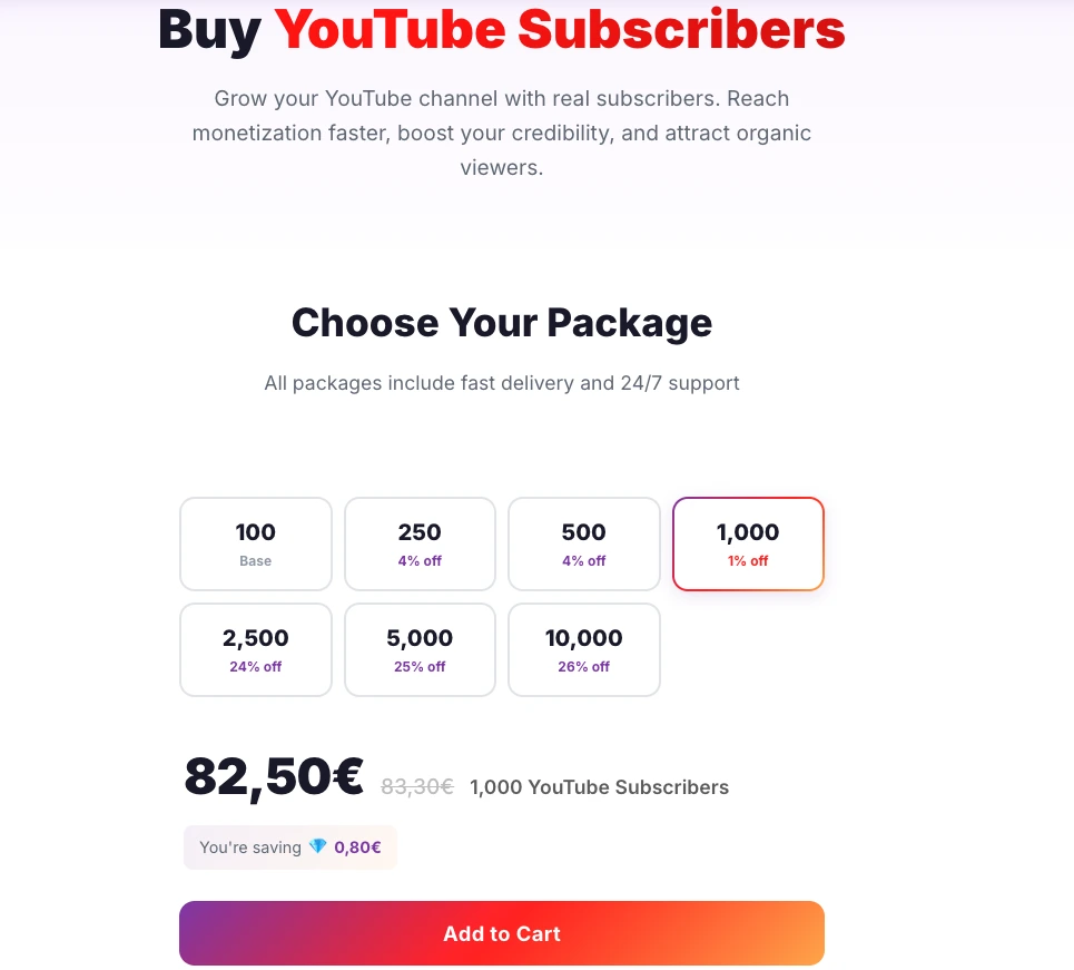 Acheter abonnés YouTube - Packs et tarifs Followers Lab